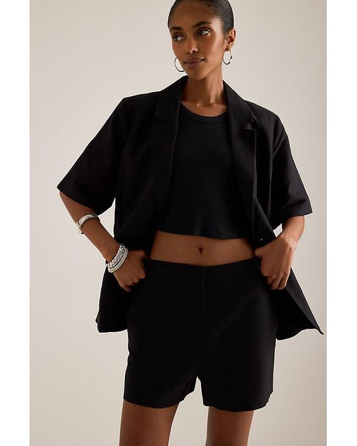ALIGNE Black Sandra Linen-Blend Shorts