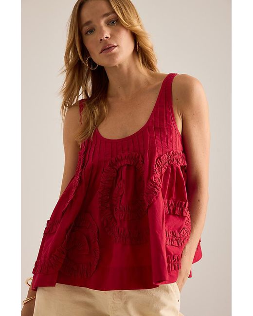 Damson Madder Red Stella Ruffle Cami Top