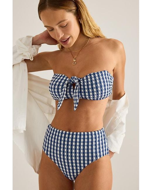 Seafolly Blue High-Waisted Bikini Bottoms