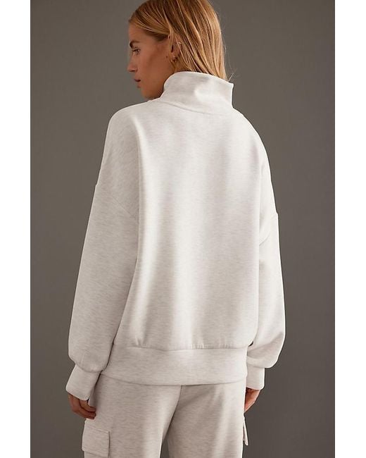 Varley White Hawley Half-Zip Sweatshirt