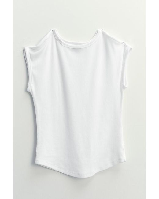 Maeve Gray The Betty Crew-Neck Baby Muscle T-Shirt By