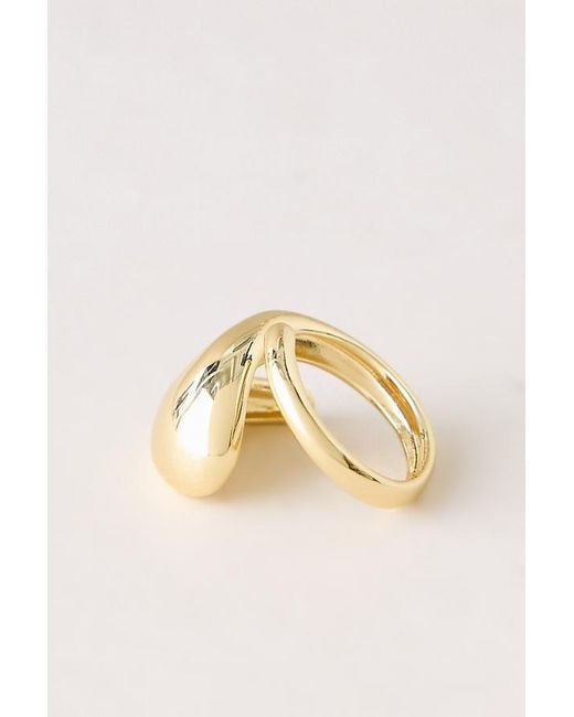 By Anthropologie Metallic Plated Chunky Wrap Ring