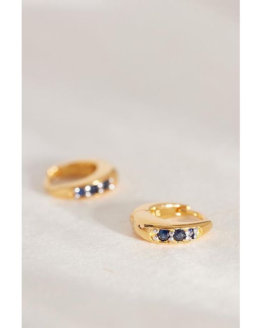 Rachel Jackson Natural Plated Birthstone Huggie Hoop Earrings