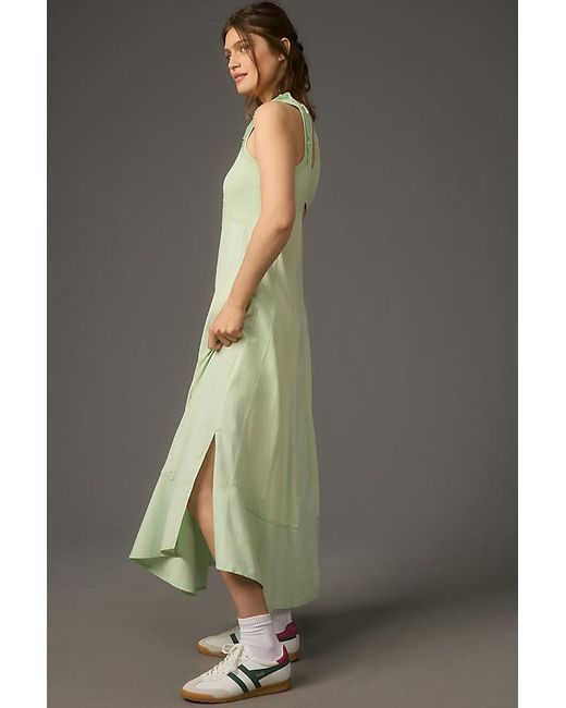 Daily Practice by Anthropologie Green Back Detail Maxi Dress