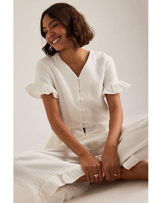 Meeka Natural Remi Frill Pyjama Bottoms