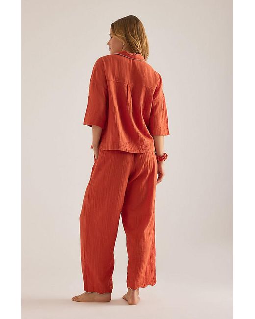 TBCo Red Cotton Long Pyjama Set