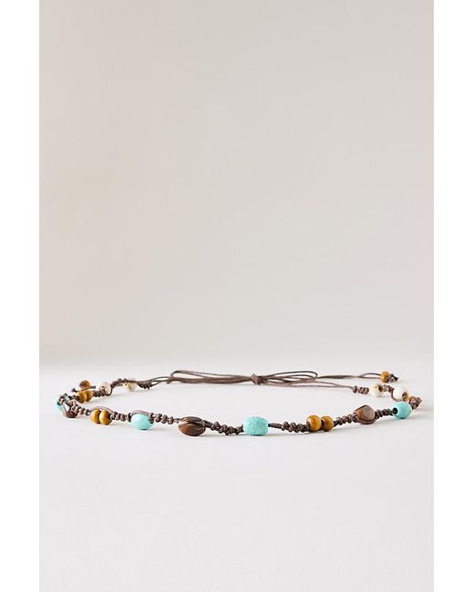 By Anthropologie Metallic Beaded Cord Belt