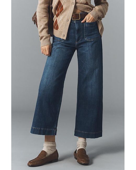 Maeve Blue The Colette Crop Wide-Leg Jeans By