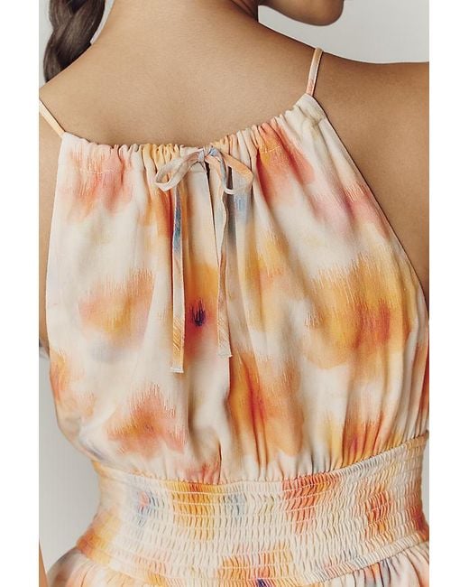 By Anthropologie Multicolor Tiered Ruffle Halter Dress