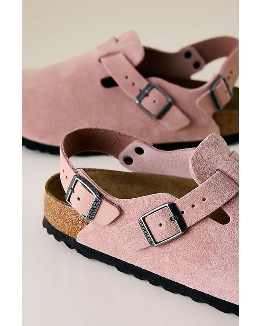 Birkenstock Natural Tokio Suede Clogs