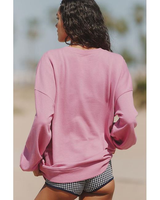 Celandine Pink Printed Crew-Neck Sweatshirt