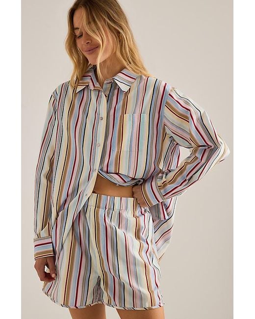 It's 9pm Multicolor Jessie Organic Cotton Shirt & Shorts Pyjama Set