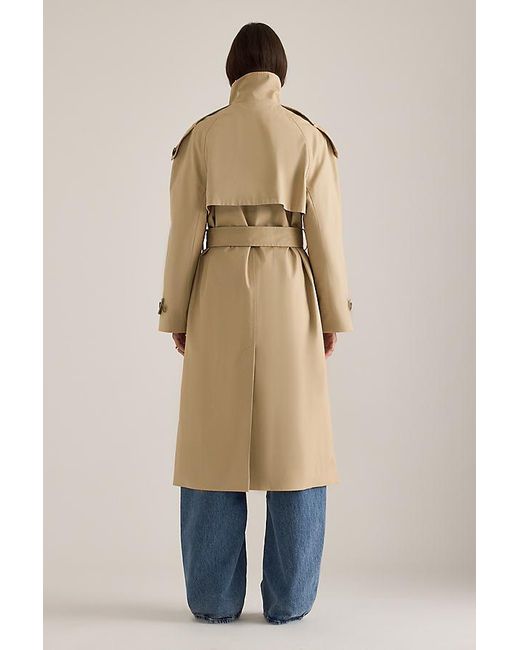 By Anthropologie Blue Lottie Maxi Trench Coat