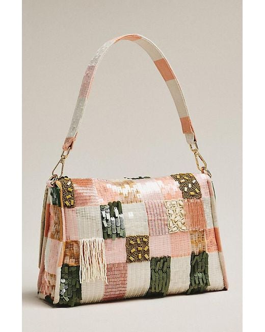 Maeve Natural Audra Beaded Shoulder Bag