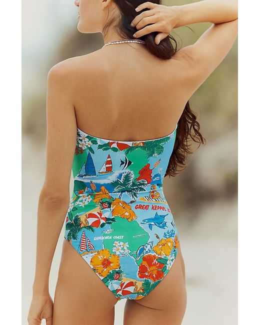 Seafolly Blue Viva Vacation One Piece Swimsuit