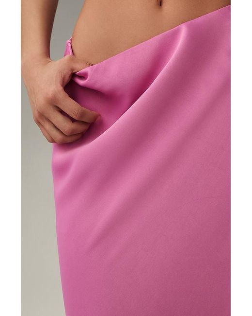 Anthropologie Pink The Tilda Midi Slip Skirt By