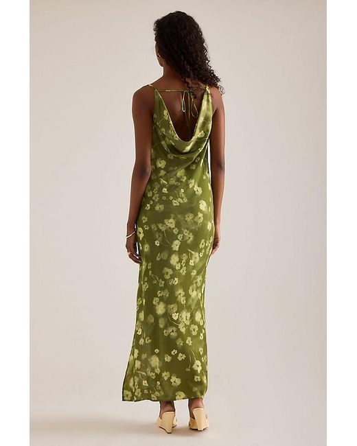 SELECTED Green Giona Cami Cowl-Neck Maxi Dress