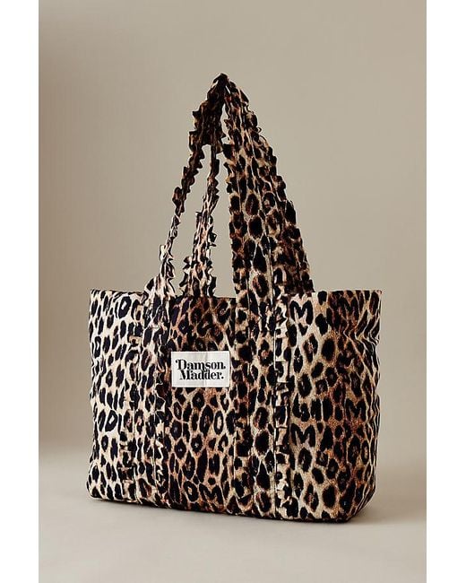 Damson Madder Brown Leopard Frill Tote Bag