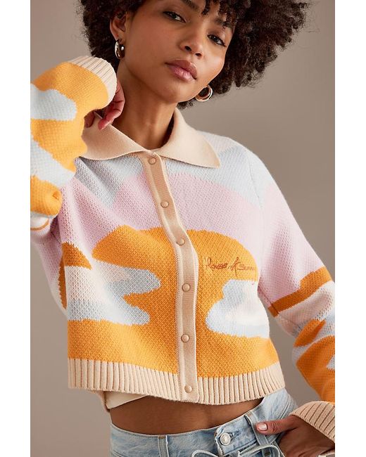 House Of Sunny Orange Rise Tripper Knitted Cardigan