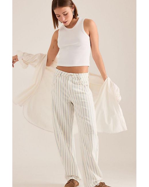 seventy + mochi Natural Nina Stripe Relaxed Jeans