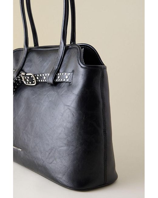 Charles & Keith Black Victoria Belted Tote Bag