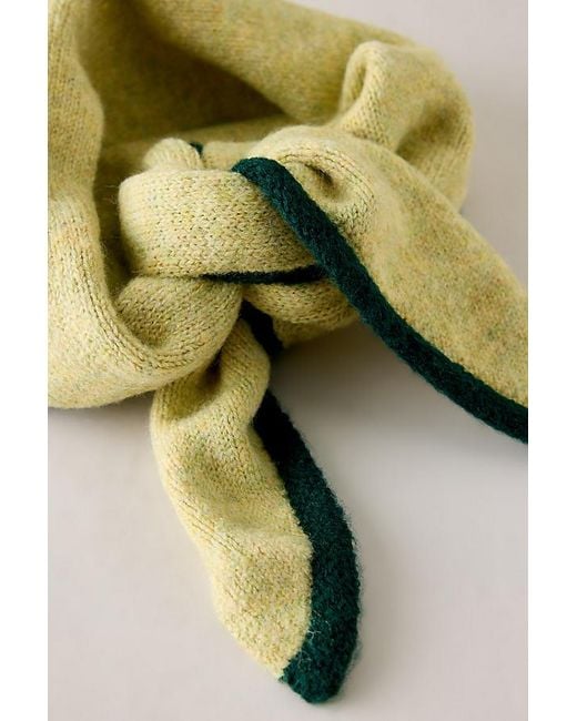 By Anthropologie Black Small Tipped Knit Triangle Scarf