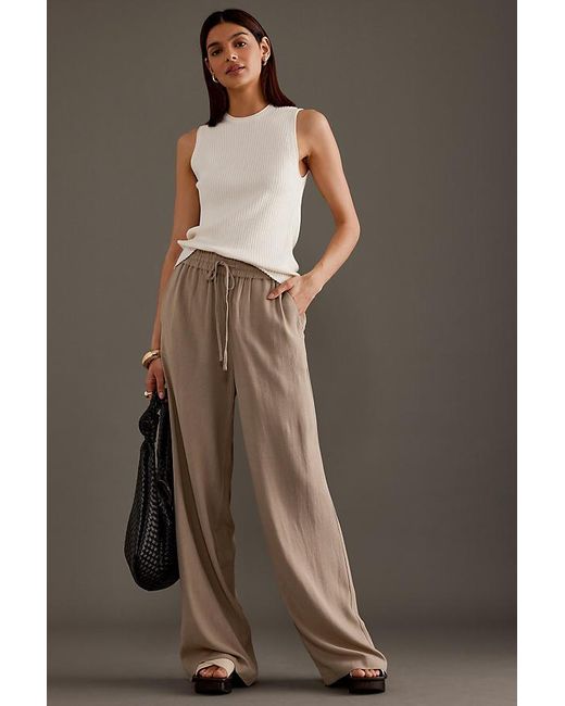 SELECTED Brown Viva-gulia Linen-blend Trousers