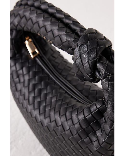 Melie Bianco Blue Larissa Woven Faux-Leather Shoulder Bag