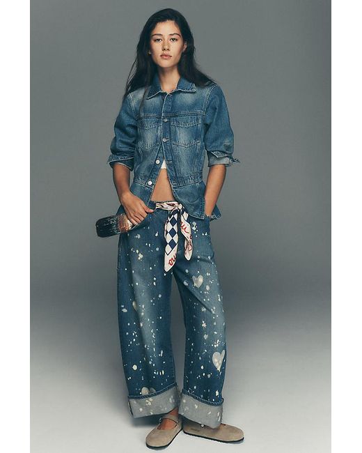 Pilcro Blue The Kayden Heart Barrel Carpenter Jeans By