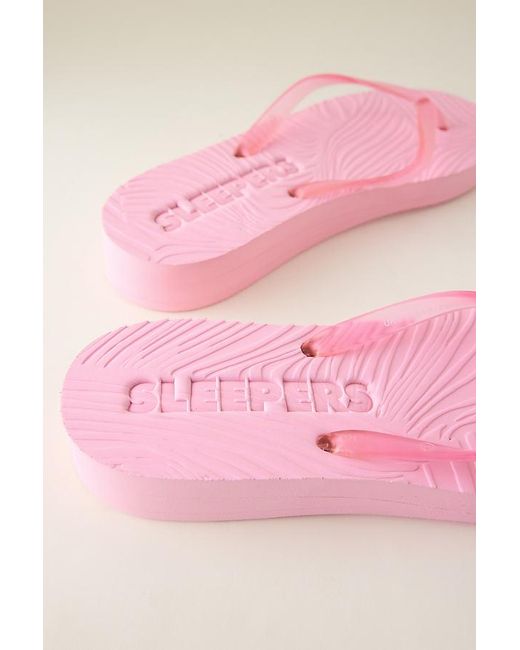 Sleeper Pink Tapered Platform Flip Flops