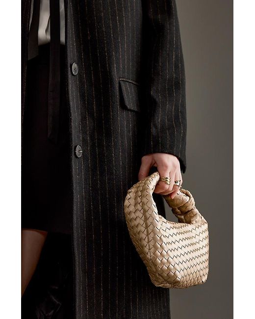 Melie Bianco Metallic Larissa Woven Faux-Leather Shoulder Bag
