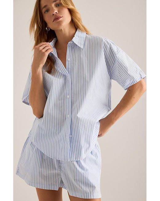 Calvin Klein Blue Relaxed Poplin Shirt