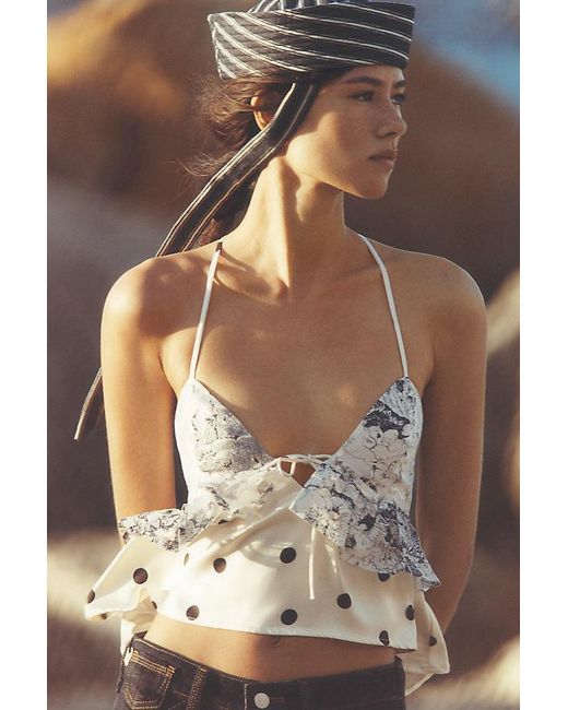By Anthropologie Brown Tie Sailor Hat