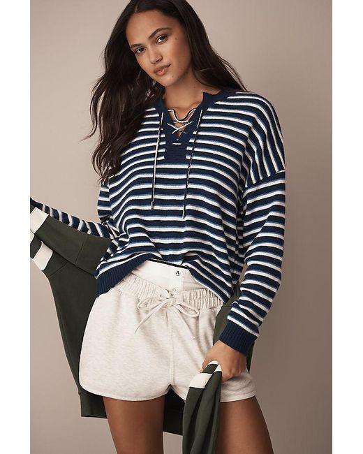 Sundry Blue Lace-Up Jumper