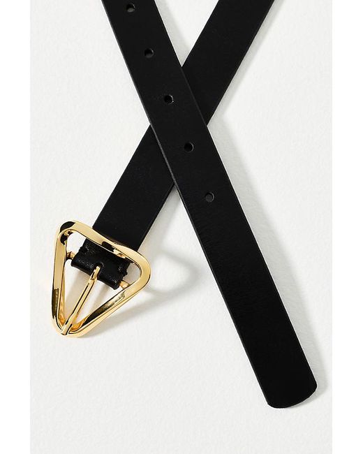 By Anthropologie Black Triangle Buckle Belt