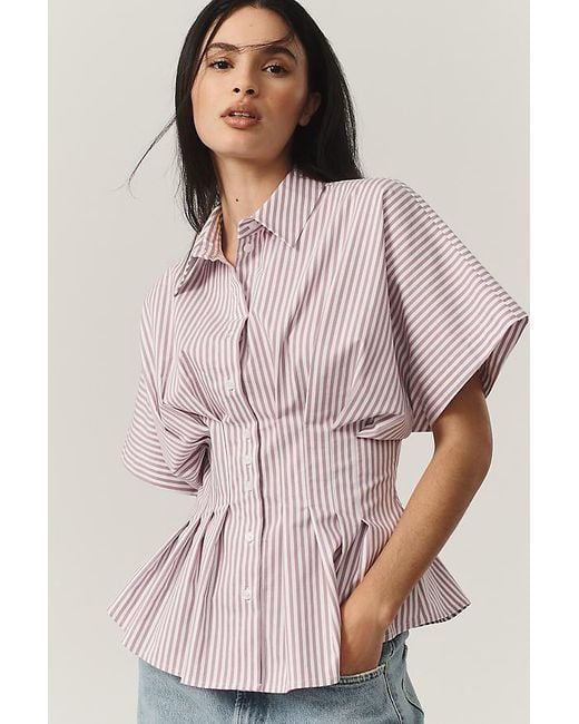 Exquise Natural The Tobie Pleated Blouse By