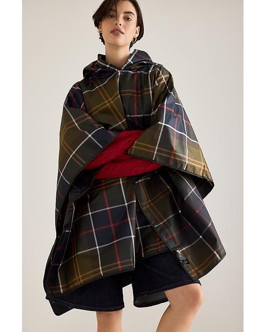 Barbour Blue Tartan Showerproof Poncho