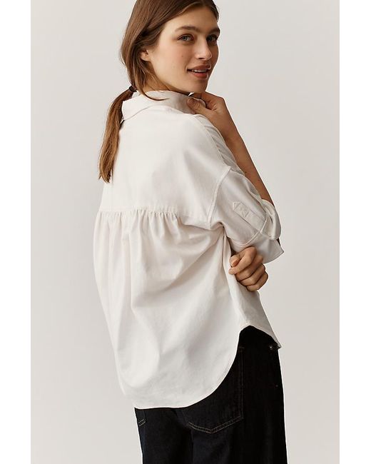 Maeve Natural The Mabel Boxy Oxford Shirt By