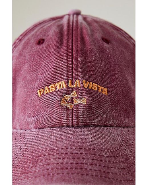By Anthropologie Pink Pasta La Vista Embroidered Baseball Cap