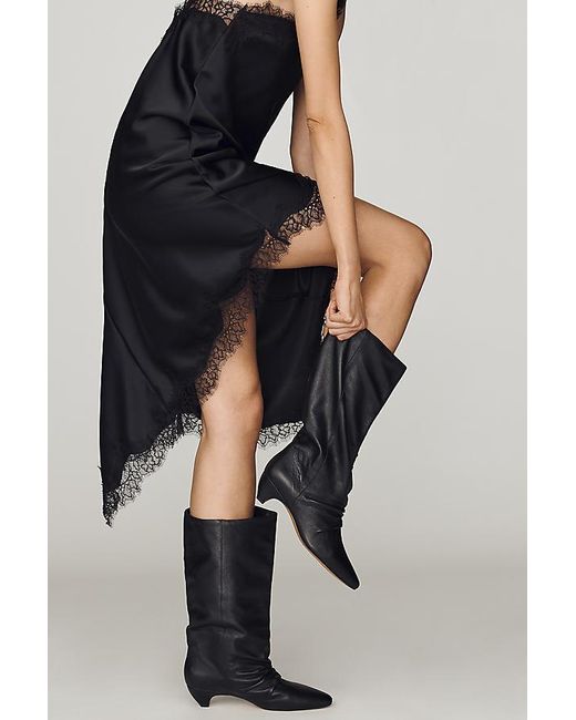 Silent D Black Heev Folded Ruched Boots