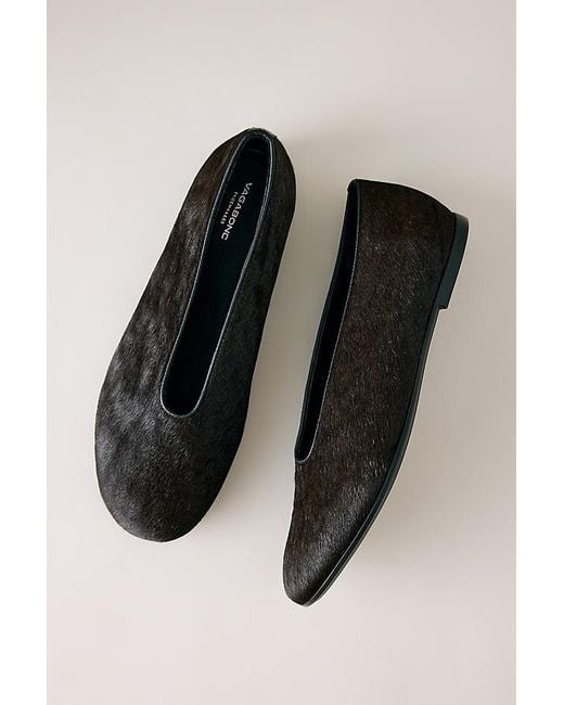 Vagabond Black Vagabond Aleya Hair-On Leather Ballet Flats