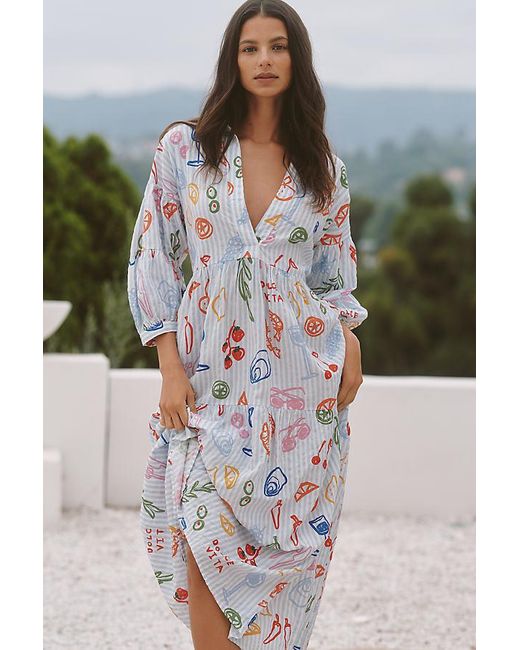 the carolita printed tiered shirt dress The Carolita Printed Tiered Shirt Dress by Celandine