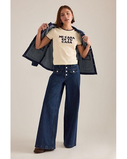 By Anthropologie Blue Slogan Baby T-Shirt