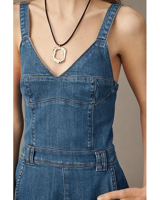 Pilcro Blue Culotte Denim Jumpsuit