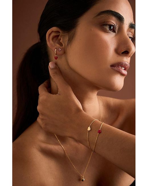 Enamel Copenhagen Red Amore Huggie Hoop Earrings