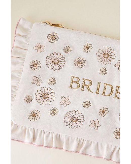 Elizabeth Scarlett Natural Bride Embroidered Pouch