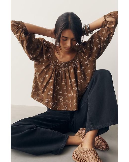 Pilcro Blue Cropped Blouse
