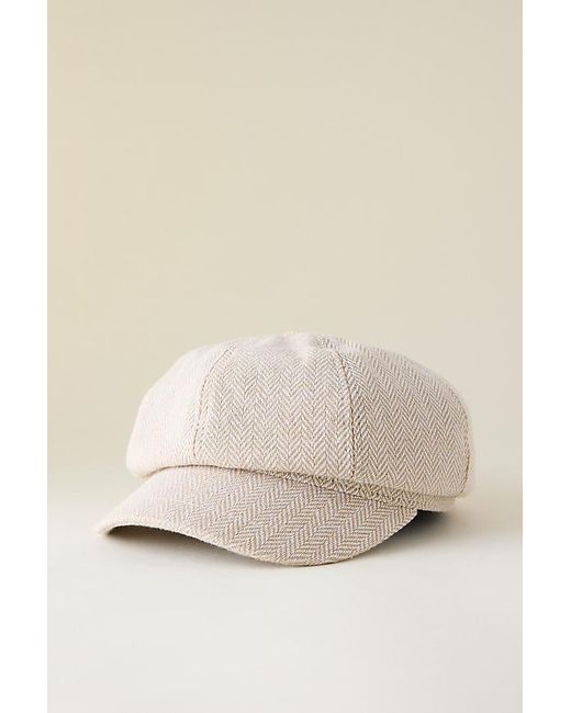 By Anthropologie Natural Tweed Baker Boy Hat