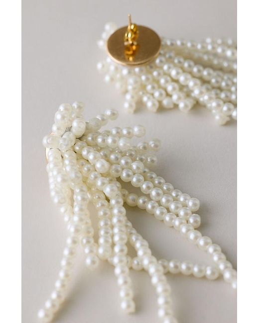 By Anthropologie Natural Pearl Drop Earrings