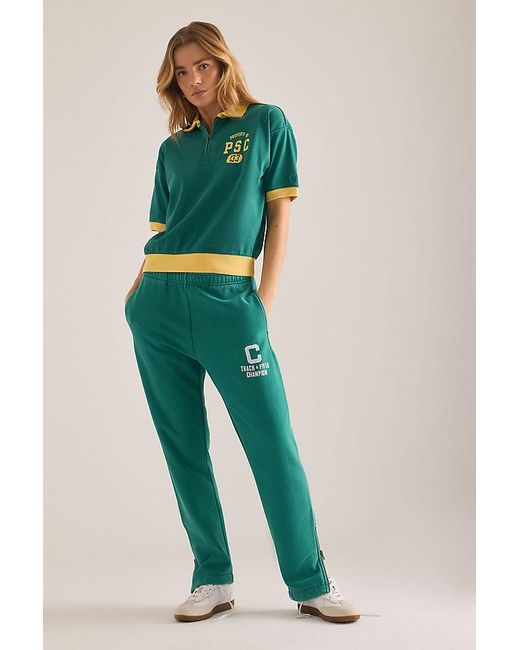 Champion Green Half-Zip Polo Top